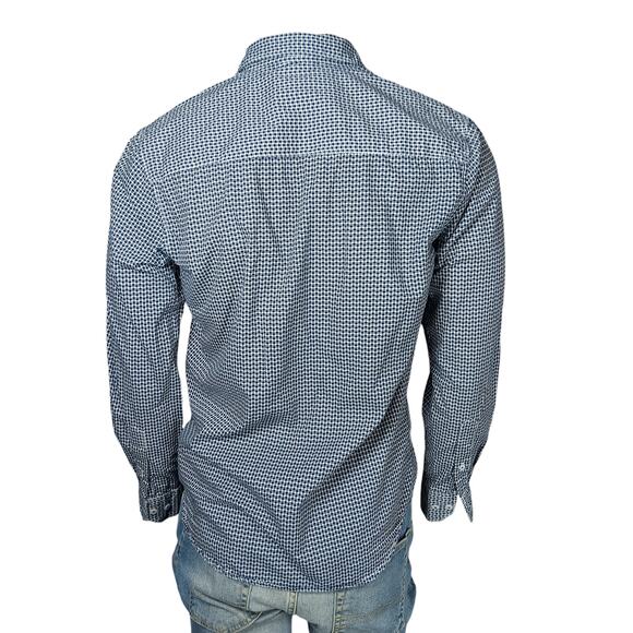 Michael Brandon Los Angeles Button Down Shirt Size Small Blue and White - Picture 5 of 10